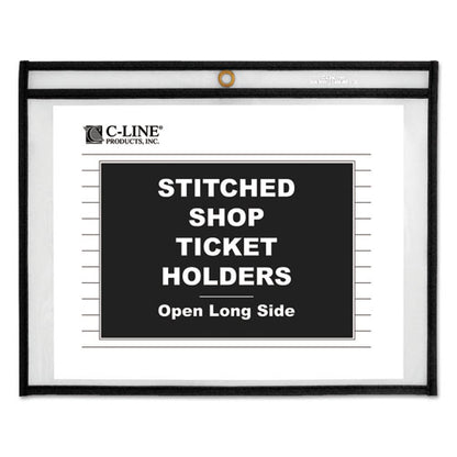 C-Line Shop Ticket Holders, Stitched, Both Sides Clear, 75 Sheets, 12 x 9, 25-Box 49912