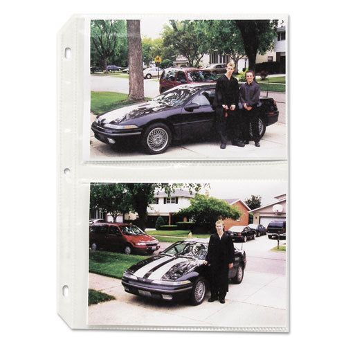 C-Line Clear Photo Pages for Four 5 x 7 Photos, 3-Hole Punched, 11-1-4 x 8-1-8 52572