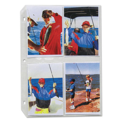 C-Line Clear Photo Pages for 8, 3-1-2 x 5 Photos, 3-Hole Punched, 11-1-4 x 8-1-8 52584