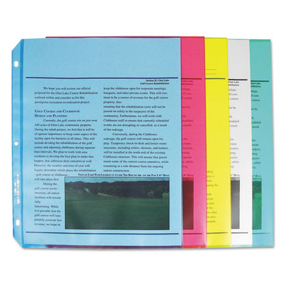 C-Line Colored Polypropylene Sheet Protectors, Assorted Colors, 2", 11 x 8 1-2, 50-BX 62010