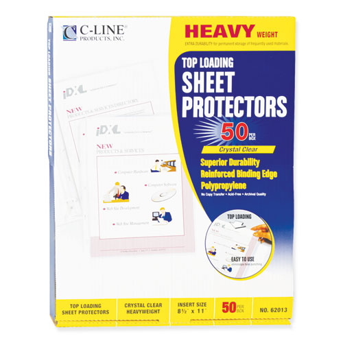 C-Line Heavyweight Polypropylene Sheet Protectors, Clear, 2", 11 x 8 1-2, 50-BX 62013