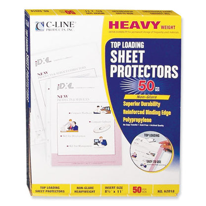 C-Line Heavyweight Polypropylene Sheet Protectors, Non-Glare, 2", 11 x 8 1-2, 50-BX 62018