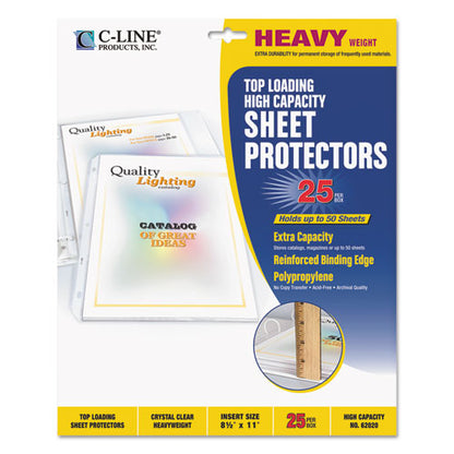 C-Line High Capacity Polypropylene Sheet Protectors, Clear, 50", 11 x 8 1-2, 25-BX 62020
