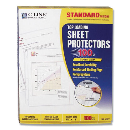 C-Line Standard Weight Polypropylene Sheet Protectors, Clear, 2", 11 x 8 1-2, 100-BX 62027