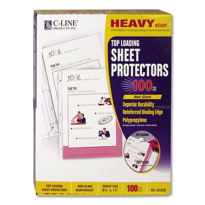 C-Line Heavyweight Polypropylene Sheet Protectors, Non-Glare, 2", 11 x 8 1-2, 100-BX 62028