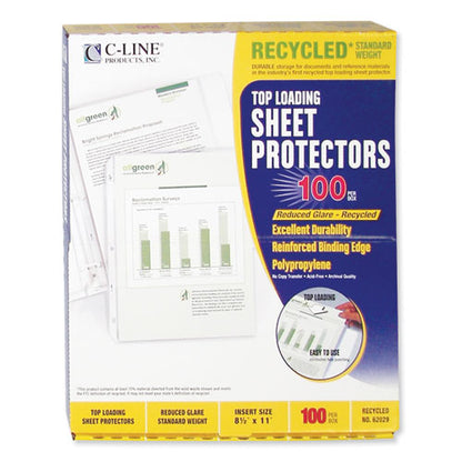 C-Line Recycled Polypropylene Sheet Protectors, Reduced Glare, 2", 11 x 8 1-2, 100-BX 62029