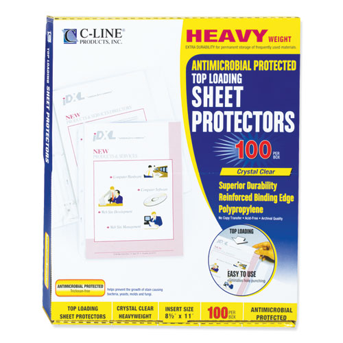 C-Line Hvywt Poly Sht Protectors, Clear, Top-Loading, 2", 11 x 8 1-2, 100-BX 62033