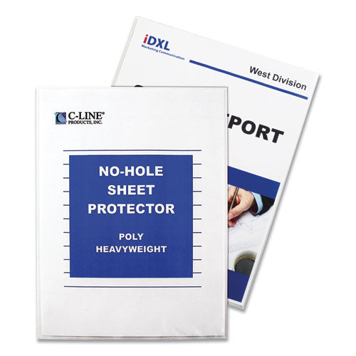 C-Line Top-Load No-Hole Sheet Protectors, Heavyweight, Clear, 2" Capacity, 25-BX 62907