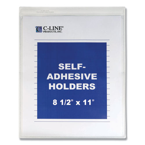 C-Line Self-Adhesive Shop Ticket Holders, Super Heavy, 15 Sheets, 8 1-2 x 11, 50-Box 70911