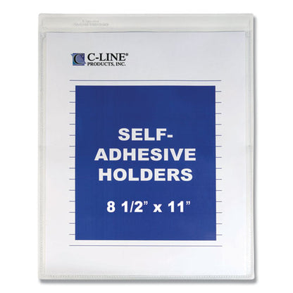 C-Line Self-Adhesive Shop Ticket Holders, Super Heavy, 15 Sheets, 8 1-2 x 11, 50-Box 70911