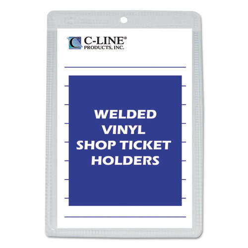 C-Line Clear Vinyl Shop Ticket Holders, Both Sides Clear, 25 Sheets, 5 x 8, 50-Box 80058