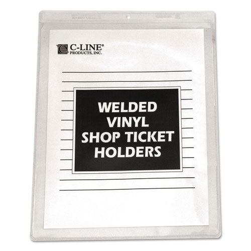 C-Line Clear Vinyl Shop Ticket Holders, Both Sides Clear, 15 Sheets, 8 1-2 x 11, 50-BX 80911