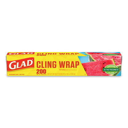 Glad ClingWrap Plastic Wrap, 200 Square Foot Roll, Clear 00020