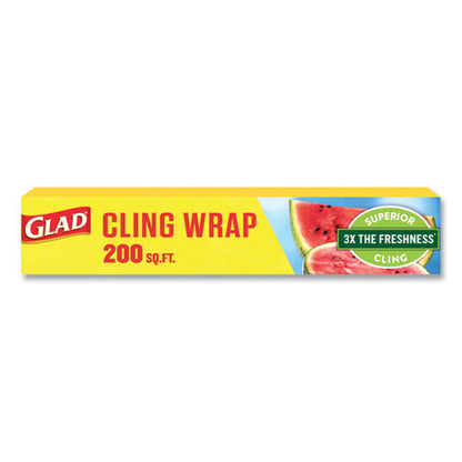 Glad ClingWrap Plastic Wrap, 200 Square Foot Roll, Clear 00020