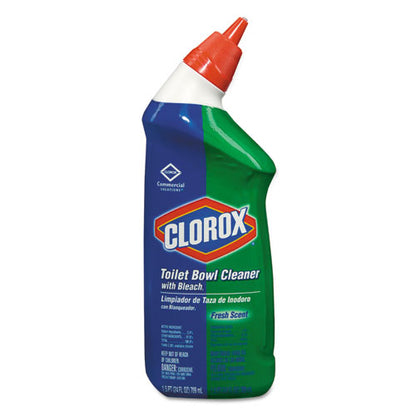 Clorox Toilet Bowl Cleaner with Bleach, Fresh Scent, 24oz Bottle 00031