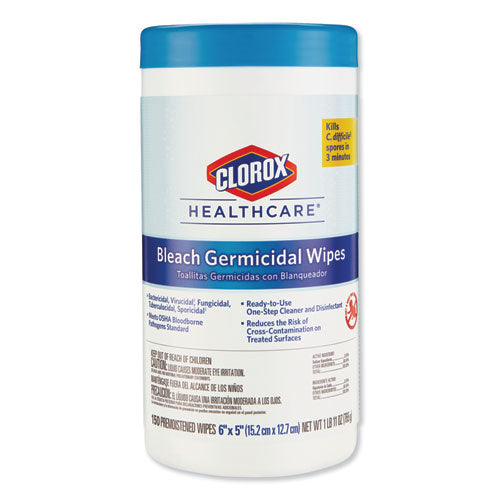 Clorox Healthcare Bleach Germicidal Wipes 150 Wipes 30577