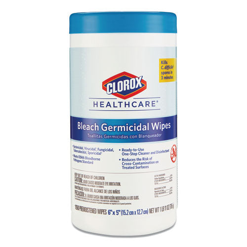 Clorox Healthcare Bleach Germicidal Wipes 150 Wipes (6 Pack) 30577