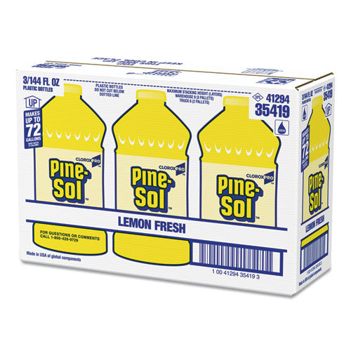 Pine-Sol All Purpose Cleaner, Lemon Fresh, 144 oz Bottle, 3-Carton 35419