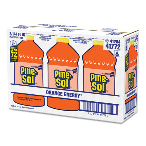Pine-Sol All-Purpose Cleaner, Orange Energy, 144 oz Bottle, 3-Carton 41772
