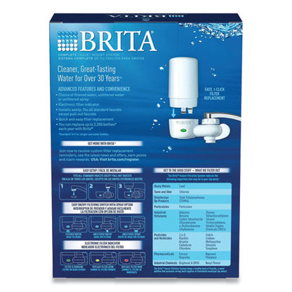 Brita On Tap Faucet Water Filter System, White, 4-Carton CLO42201CT