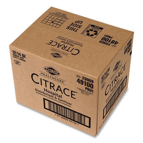 Clorox Healthcare Citrace Hospital Disinfectant and Deodorizer, Citrus, 14 oz Aerosol Spray, 12-Carton 49100