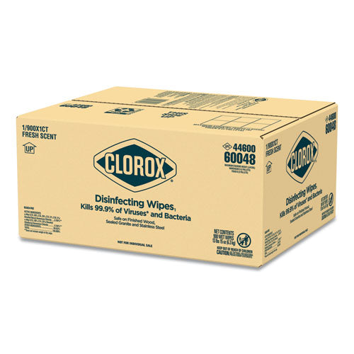 Clorox Disinfecting Wipes, Individually Wrapped, Fresh Scent, 7 x 8, 900-Carton 60048