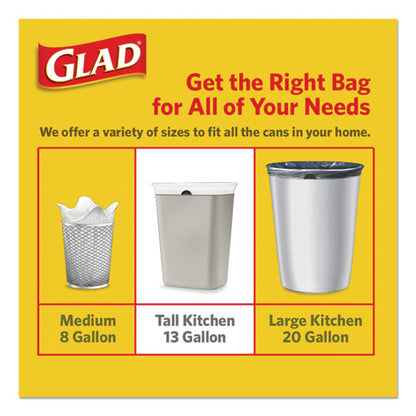 Glad OdorShield Tall Kitchen Drawstring Trash Bags 13 Gallon White (240 Bags) 78902