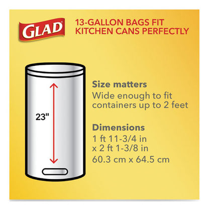 Glad Tall Kitchen Drawstring Trash Bags 13 Gallon White (240 Bags) 79008