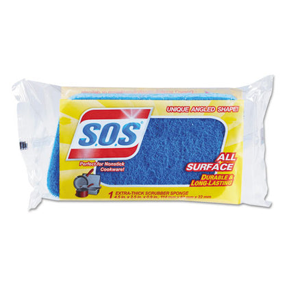 S.O.S. All Surface Scrubber Sponge, 2.5 x 4.5, 0.9" Thick, Dark Blue, 12-Carton 91017