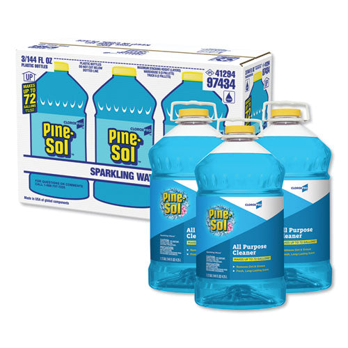Pine-Sol All Purpose Cleaner, Sparkling Wave, 144 oz Bottle, 3-Carton 97434