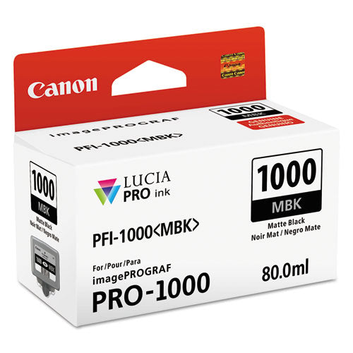 Canon 0545C002 (PFI-1000) Lucia Pro Ink, Matte Black 0545C002