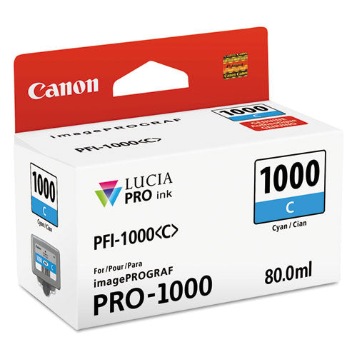 Canon 0547C002 (PFI-1000) Lucia Pro Ink, Cyan 0547C002