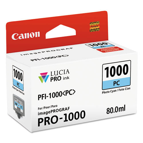 Canon 0550C002 (PFI-1000) Lucia Pro Ink, Photo Cyan 0550C002