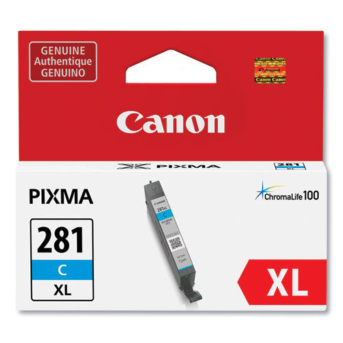 Canon 2034C001 (CLI-281XL) ChromaLife100 Ink, Cyan 2034C001
