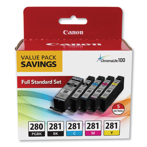 Canon 2075C006 (PGI-280; CLI-281) Ink, Black XL-Black-Cyan-Magenta-Yellow 2075C006
