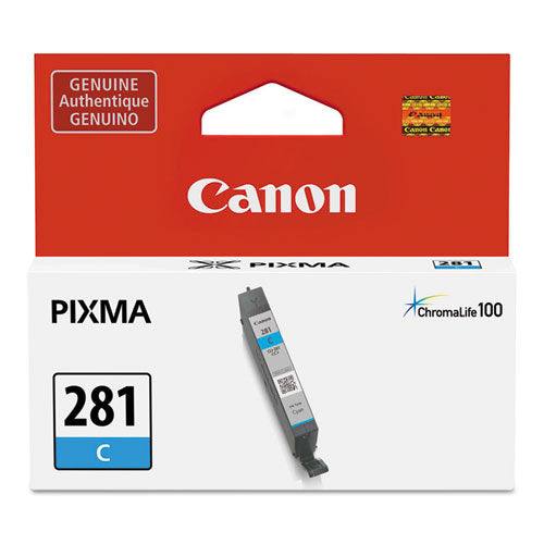 Canon 2088C001 (CLI-281) ChromaLife100+ Ink, 259 Page-Yield, Cyan 2088C001