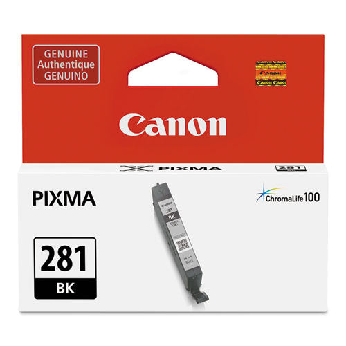 Canon 2091C001 (CLI-281) ChromaLife100+ Ink, 750 Page-Yield, Black 2091C001