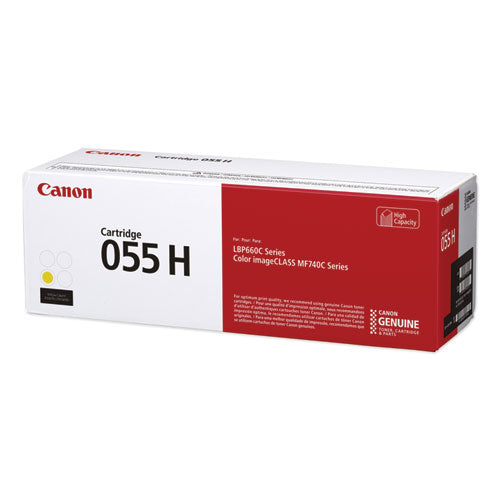 Canon 3019C001 (055H) High-Yield Toner, 5,900 Page-Yield, Yellow 3017C001
