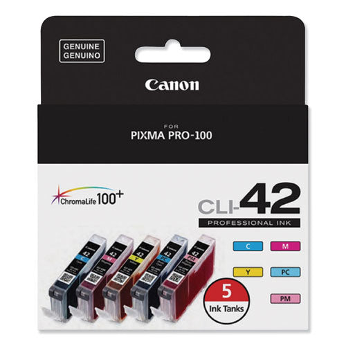 Canon 6385B010 (CLI-42) ChromaLife100+ Ink, Cyan-Magenta-Photo Cyan-Photo Magenta-Yellow 6385B010