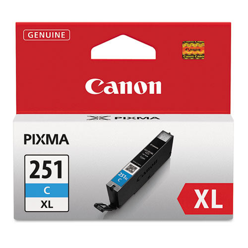 Canon 6449B001 (CLI-251XL) ChromaLife100+ High-Yield Ink, 695 Page-Yield, Cyan 6449B001