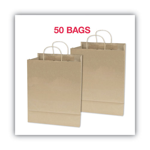 Cosco Premium Shopping Bag, 10"  x 4.5" x 13", Brown Kraft, 50-Box 091565