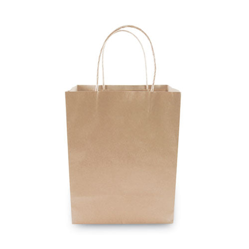Cosco Premium Shopping Bag, 8" x 4" x 10.25", Brown Kraft, 50-Box 098375