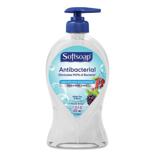 Softsoap Antibacterial Hand Soap, White Tea and Berry Fusion, 11.25 oz Pump Bottle US03574A