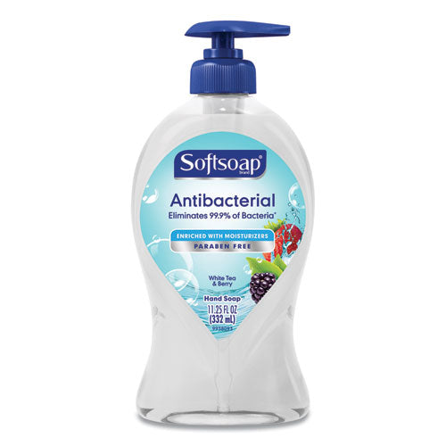 Softsoap Antibacterial Hand Soap, White Tea and Berry Fusion, 11.25 oz Pump Bottle, 6-Carton US03574A
