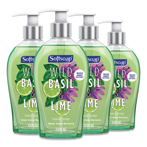 Softsoap Premium Liquid Hand Soap, Basil and Lime, 13 oz, 4-Carton US05670A