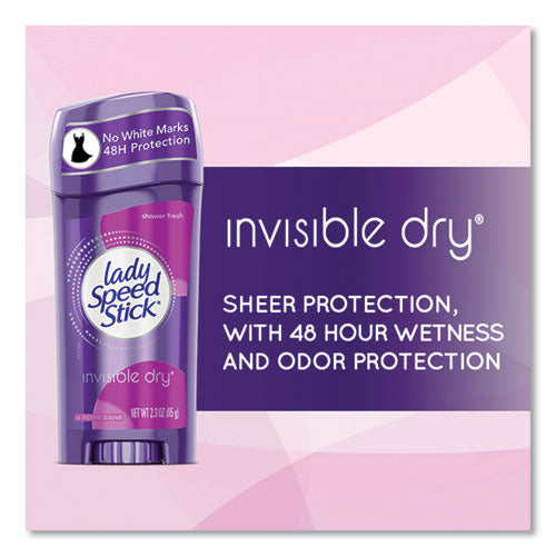 Lady Speed Stick Invisible Dry Antiperspirant, Fresh Scent, 1.4 oz, White, 12-Carton 96299