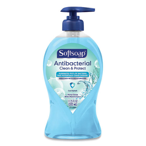 Softsoap Antibacterial Hand Soap, Clean & Protect, Cool Splash, 11.25 oz Pump Bottle US07327A