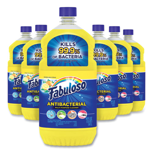 Fabuloso Antibacterial Multi-Purpose Cleaner, Sparkling Citrus Scent, 48 oz Bottle, 6-Carton US07171A