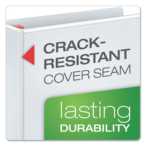 Cardinal XtraLife ClearVue Non-Stick Locking Slant-D Ring Binder, 3 Rings, 1" Capacity, 11 x 8.5, White 26300CB