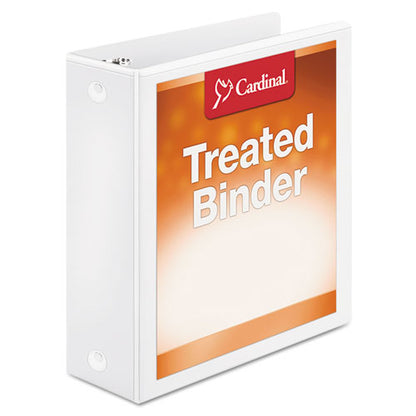 Cardinal Treated Binder ClearVue Locking Round Ring Binder, 3 Rings, 3" Capacity, 11 x 8.5, White 32230